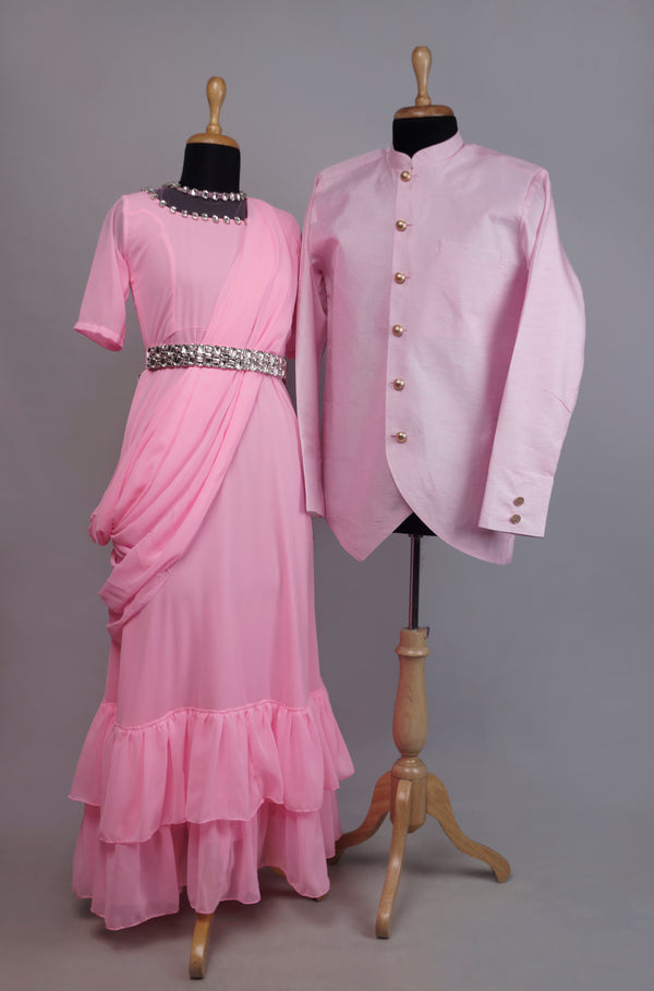 Pink Semi Grand Colour Couple Combo Matching Set