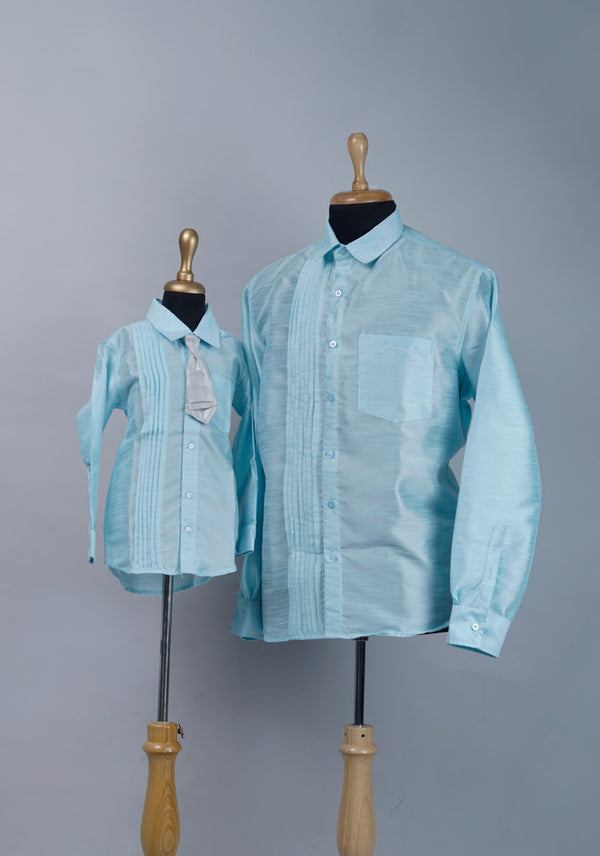Light Blue Grand Dad and Son Combo Matching Set