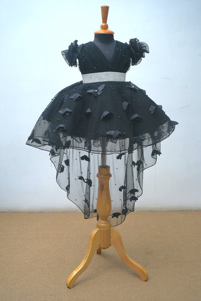 3D Butterfly worked High and Low Party Gown