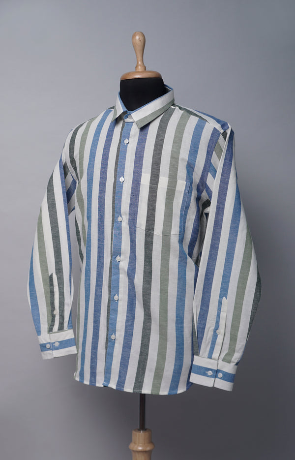 Cotton Multi Colour Striped Shirt