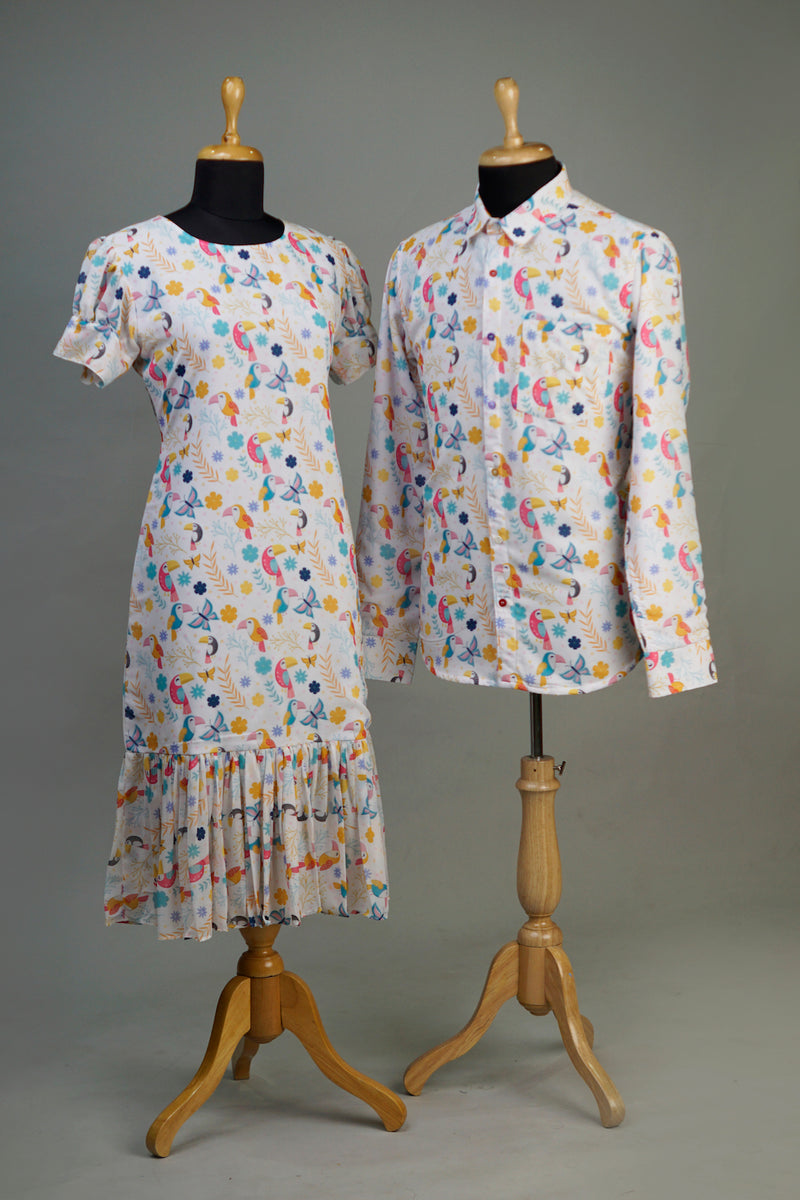 Toucan Georgette Couple Combo Matching Set
