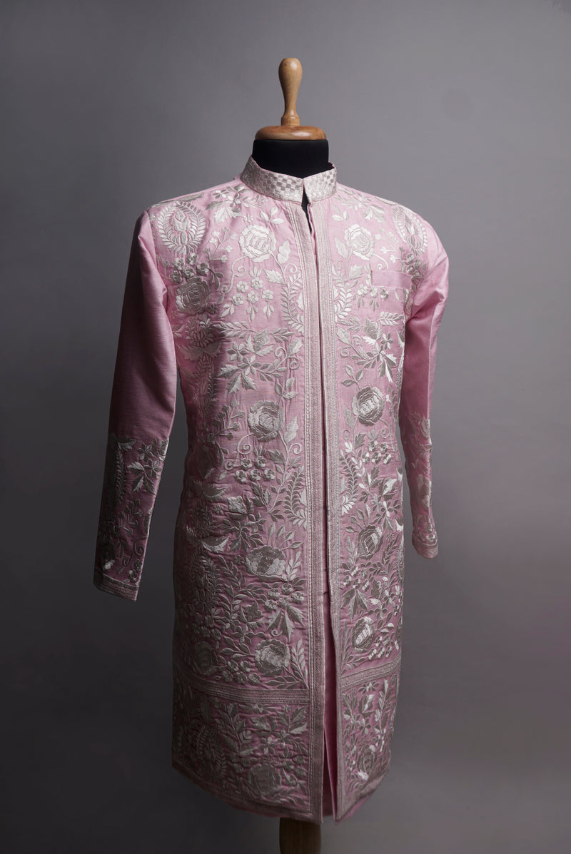 Pink Full Grand Embriodery Sherwani