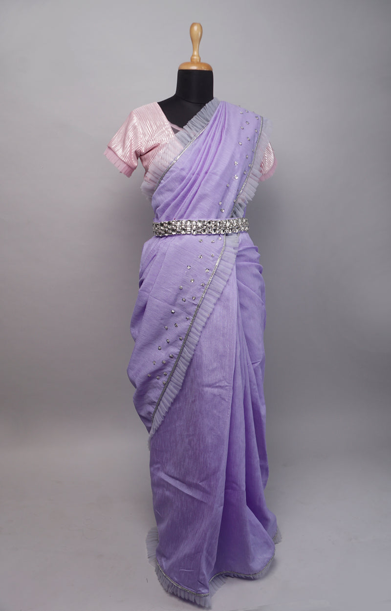 Lavender with Pink Saree