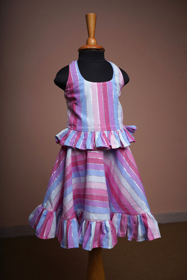 Multi Colour Cotton Girl kid Summer Dress