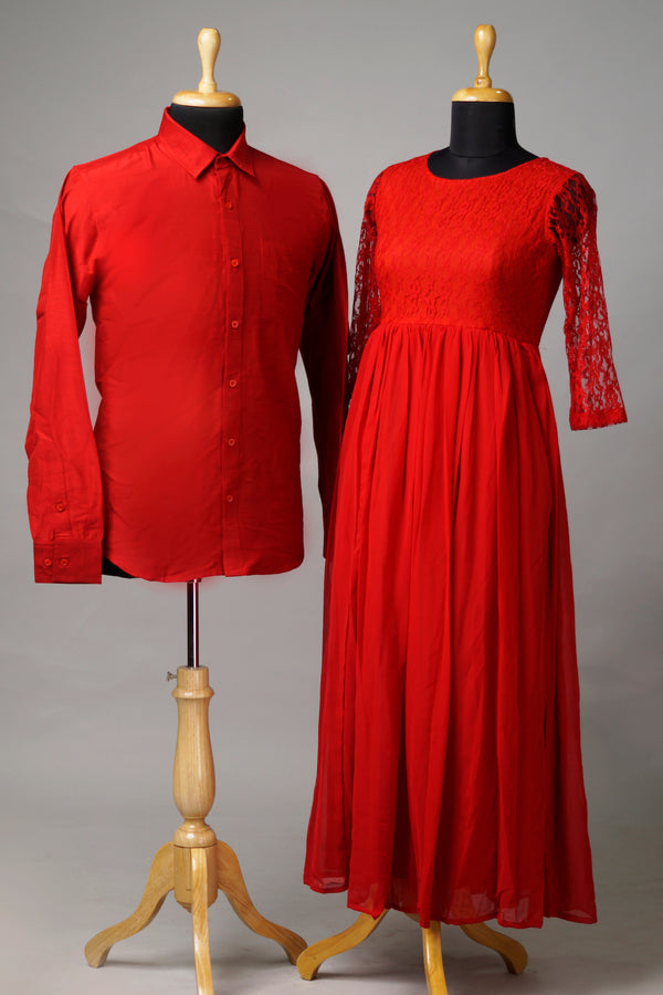 Red Brasso Couple Combo Matching Set