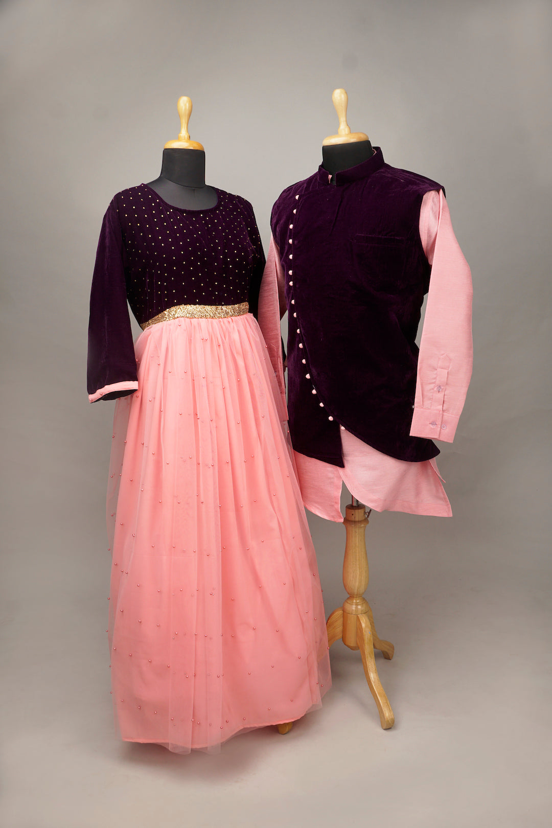 Maroon Pink Couple Combo Matching Set – Anveshana Clothing