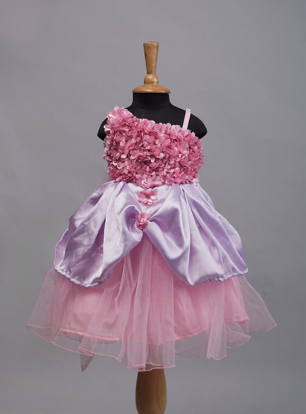 Lavender With Pink Party Girl Kid Frock