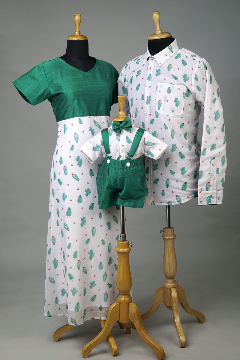 Cactus Georgette Family Combo Matching Set