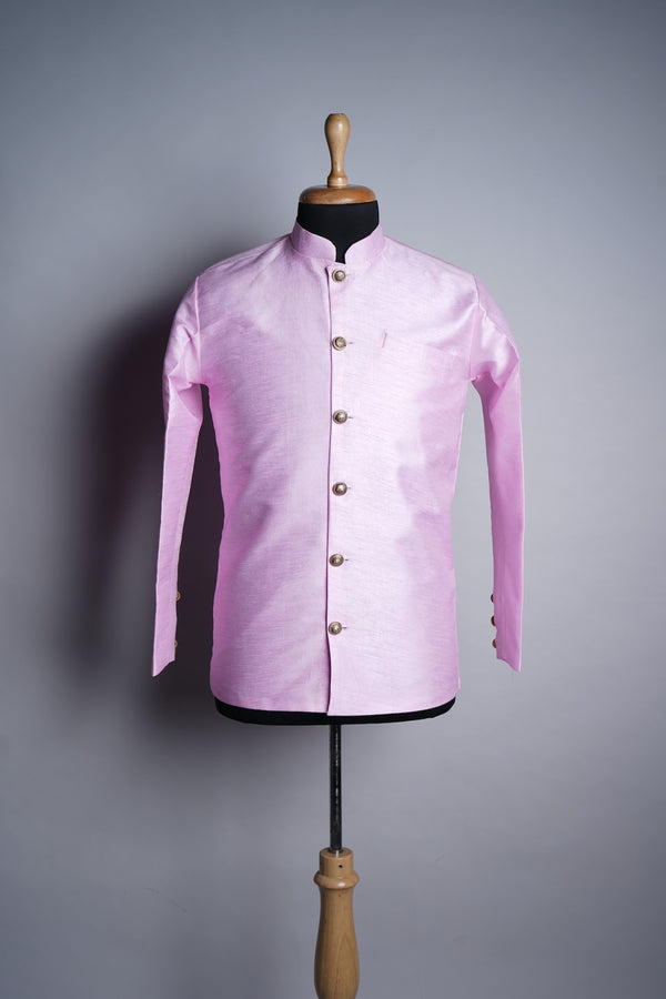 Pink Rawsilk Mens Blazer