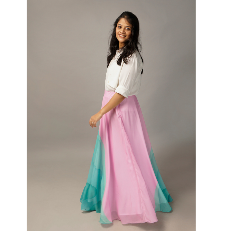 Aqua Green - Pink Gradient Skirt