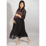 Black - Abstract Print Maternity Wear