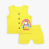 Custom Printed Baby Outfit Jabla - YELLOW - 0 - 3 Months Old (Chest 9.8")