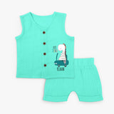 Comfy and Stylish - Personalized Name Jabla for Newborns - Aqua Green - 0 - 3 Months Old (Chest 9.8")