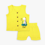 Comfy and Stylish - Personalized Name Jabla for Newborns - YELLOW - 0 - 3 Months Old (Chest 9.8")