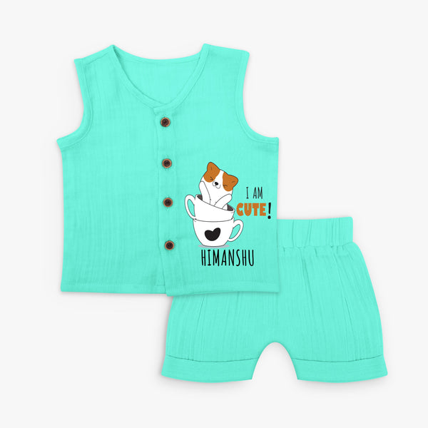 Celebrate Baby's Arrival - Personalized Name Jabla - Aqua Green - 0 - 3 Months Old (Chest 9.8")