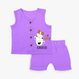 Celebrate Baby's Arrival - Personalized Name Jabla -  PURPLE - 0 - 3 Months Old (Chest 9.8")