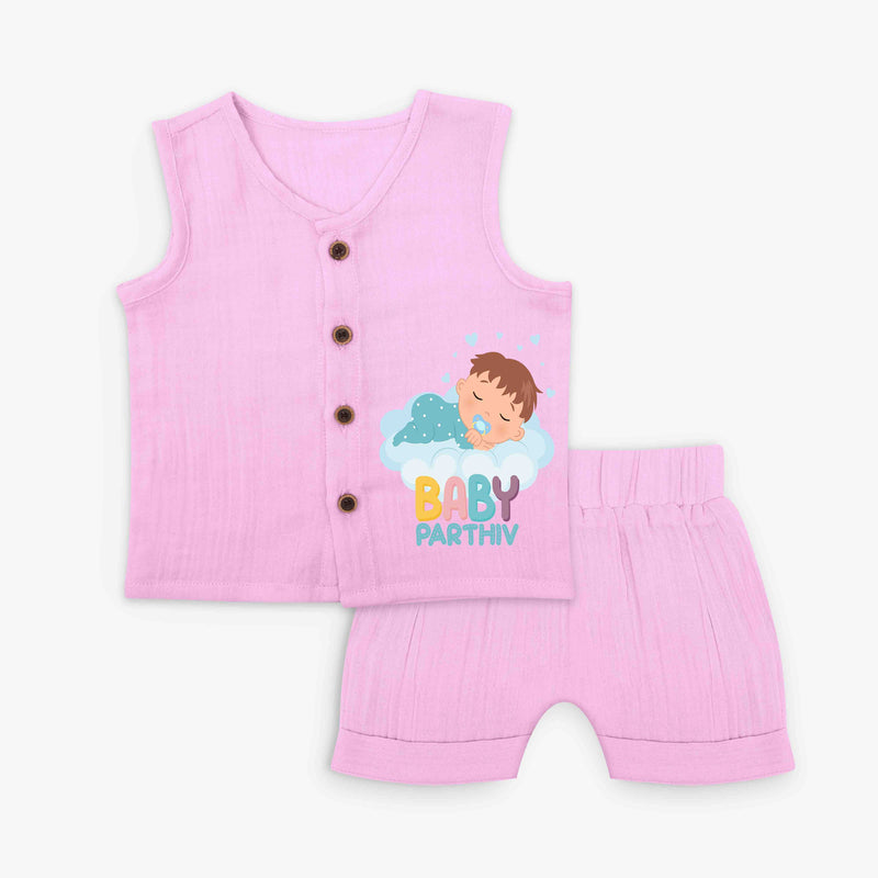 “Sleeping Baby Boy” Printed Jabla Set with Customised Name