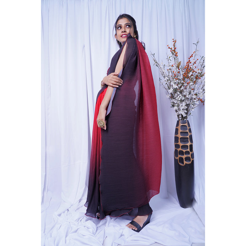 Cola Vibes - Pleated Saree with Ready-Made/Pre-Stitched Option