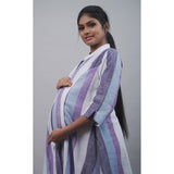 Lilac Bumps - 100% Cotton Casual Maternity & Feeding Kurta
