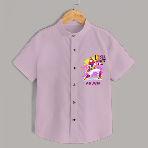 "IPL Fever is on" Customised Shirt for Kids - PINK - 0 - 6 Months Old (Chest 23")