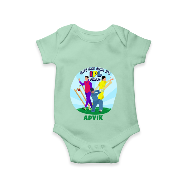 "Can't Keep Calm, Its IPL Season" Kids' Customisable Romper - MINT GREEN - 0 - 3 Months Old (Chest 16")