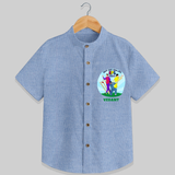 "Can't Keep Calm, Its IPL Season" Kids' Customisable Shirt - BLUE CHAMBREY - 0 - 6 Months Old (Chest 23")