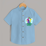 "Can't Keep Calm, Its IPL Season" Kids' Customisable Shirt - SKYBLUE - 0 - 6 Months Old (Chest 23")