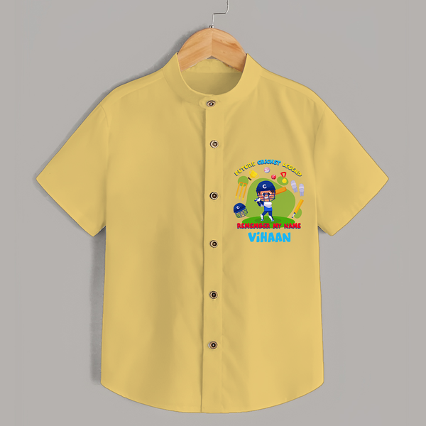 "Future cricket legend" Kids' Customisable Shirt - YELLOW - 0 - 6 Months Old (Chest 23")