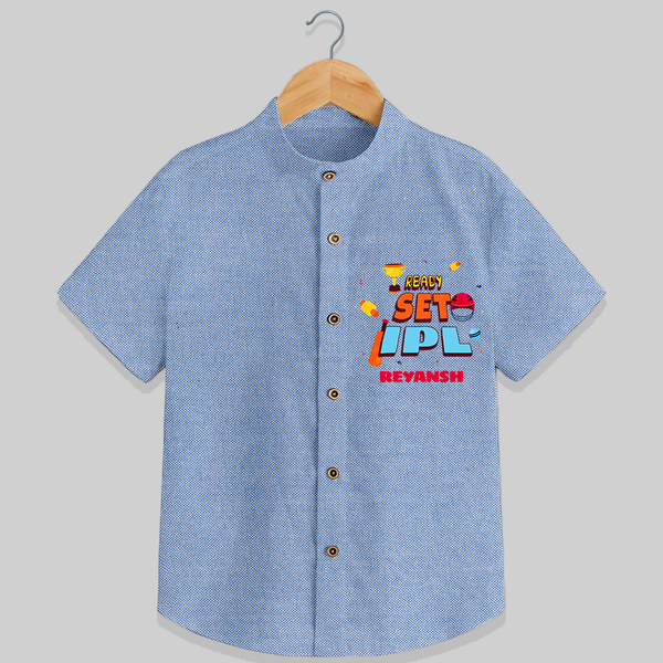 "Ready set IPL" Kids' Customisable Shirt - BLUE CHAMBREY - 0 - 6 Months Old (Chest 23")