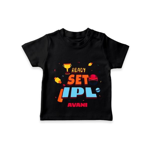"Ready set IPL" Kids' Customisable T-Shirt - BLACK - 0 - 5 Months Old (Chest 17")