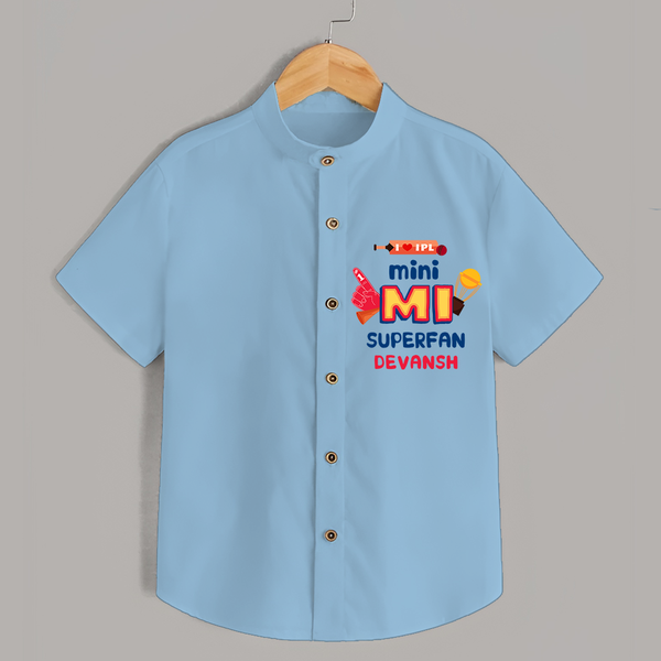 "Mini MI SuperFan" Kids' Customisable Shirt - SKYBLUE - 0 - 6 Months Old (Chest 23")