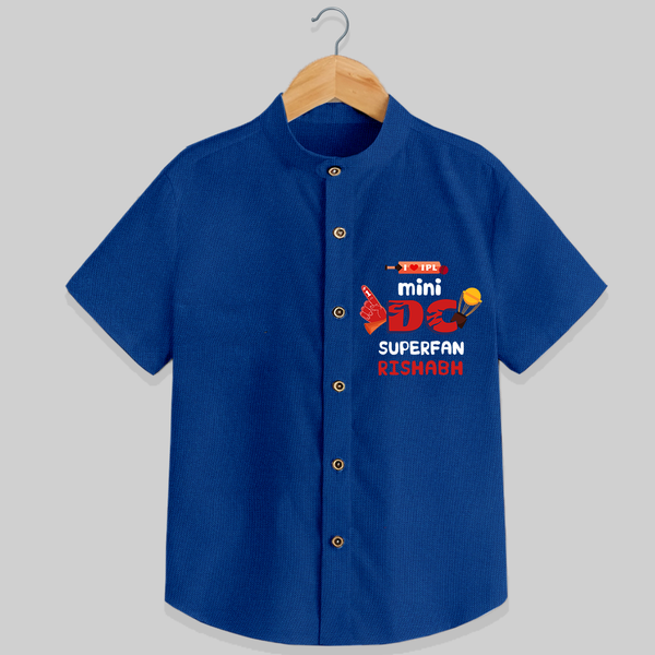"Mini DC SuperFan" Kids' Customisable Shirt - COBALT BLUE - 0 - 6 Months Old (Chest 23")