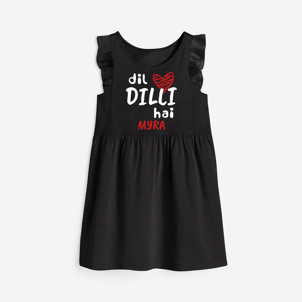"Dil dilli Hai" Kids' Customisable Frock - BLACK - 0 - 6 Months Old (Chest 18")