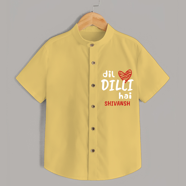 "Dil dilli Hai" Kids' Customisable Shirt - YELLOW - 0 - 6 Months Old (Chest 23")