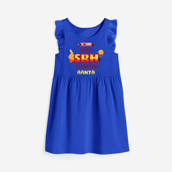 "Mini SRH SuperFan" Customisecd Frock - ROYAL BLUE - 0 - 6 Months Old (Chest 18")