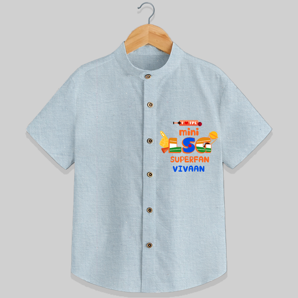 "Mini LSG SuperFan" Kids' Customisable Shirt - PASTEL BLUE CHAMBREY - 0 - 6 Months Old (Chest 23")