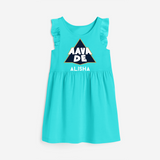 "AAVA DE" Kids' Customisable Frock - LIGHT BLUE - 0 - 6 Months Old (Chest 18")