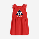 "AAVA DE" Kids' Customisable Frock - RED - 0 - 6 Months Old (Chest 18")