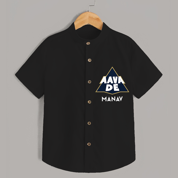 "AAVA DE" Kids' Customisable Shirt - BLACK - 0 - 6 Months Old (Chest 23")