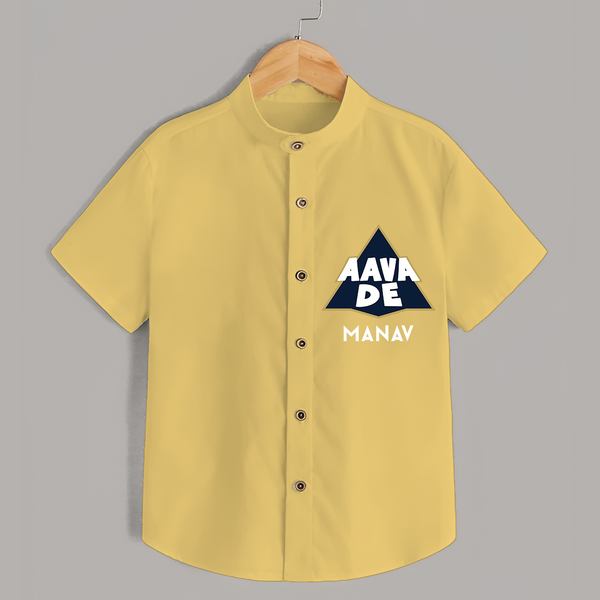"AAVA DE" Kids' Customisable Shirt - YELLOW - 0 - 6 Months Old (Chest 23")