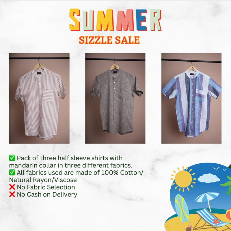 EOFYS Summer Sizzle Sale - Pack of 3 Breezy Shirts for Men