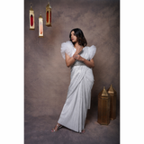 Silver Lining Pleated Saree - With One Minute Saree Option