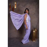 Lavender Blush Pleated Saree - With One Minute Saree Option