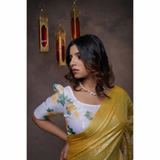 Sunshine Inclined Pleated Saree - With One Minute Saree Option